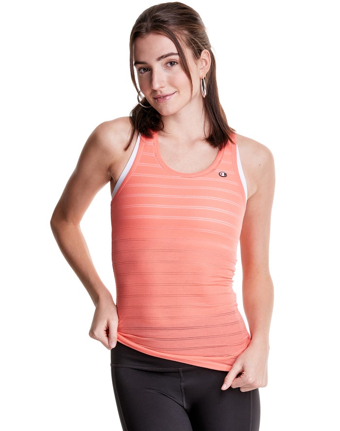 Champion Ribbed Racerback Kadın Kolsuz Tişört Mercan ( IOAFQL516 )